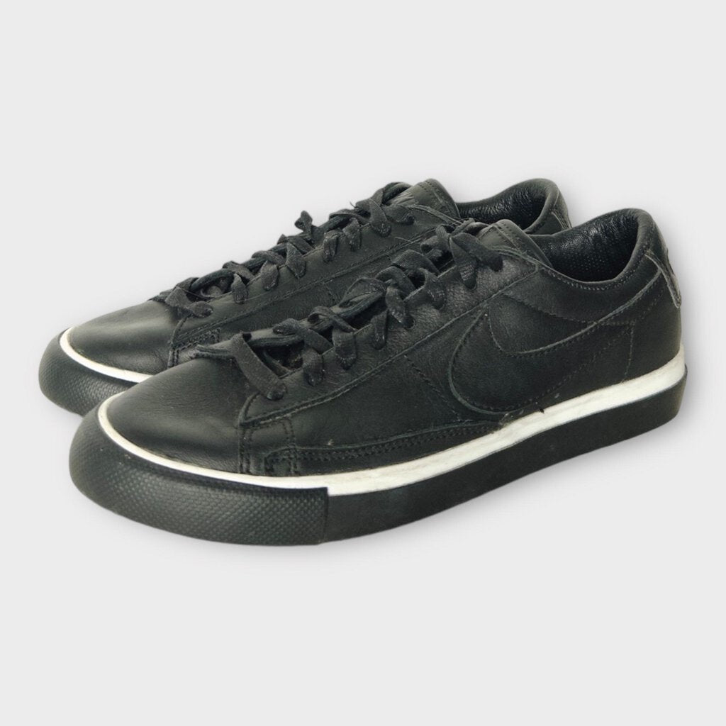 Black Leather Low Profile Sneaker