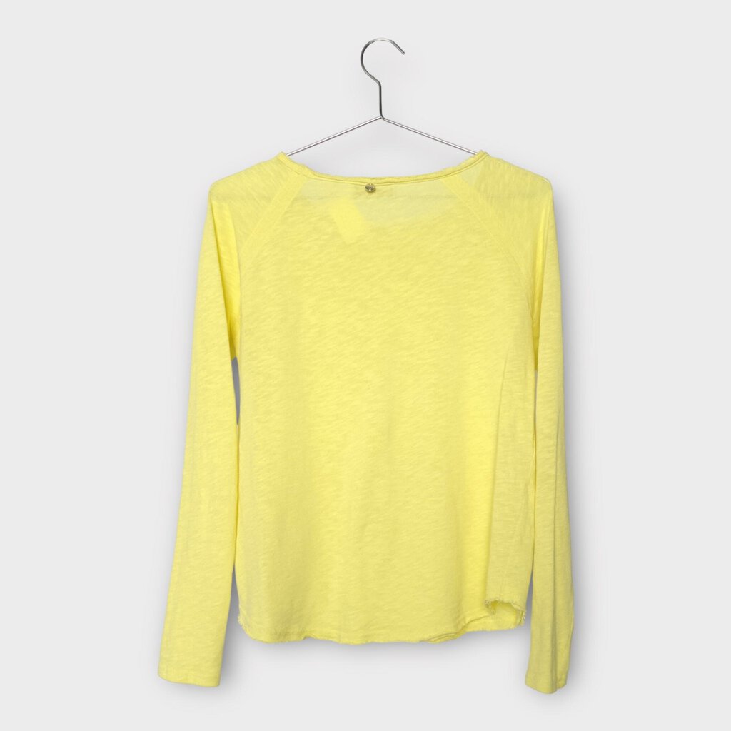 Yellow Cotton Long Sleeve Top