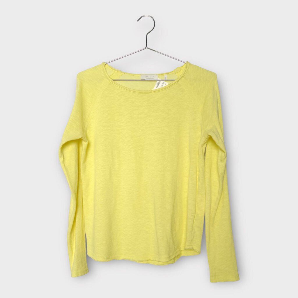 Yellow Cotton Long Sleeve Top