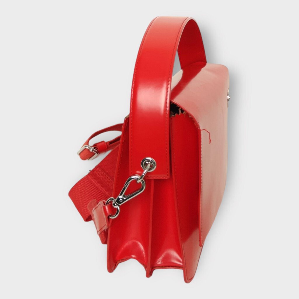 Red Structured Silver Hardware Bag