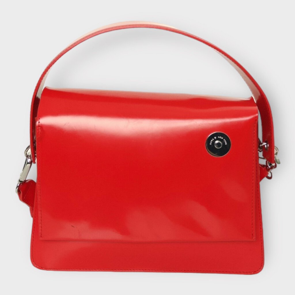 Red Structured Silver Hardware Bag