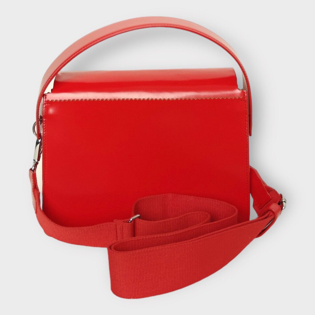 Red Structured Silver Hardware Bag
