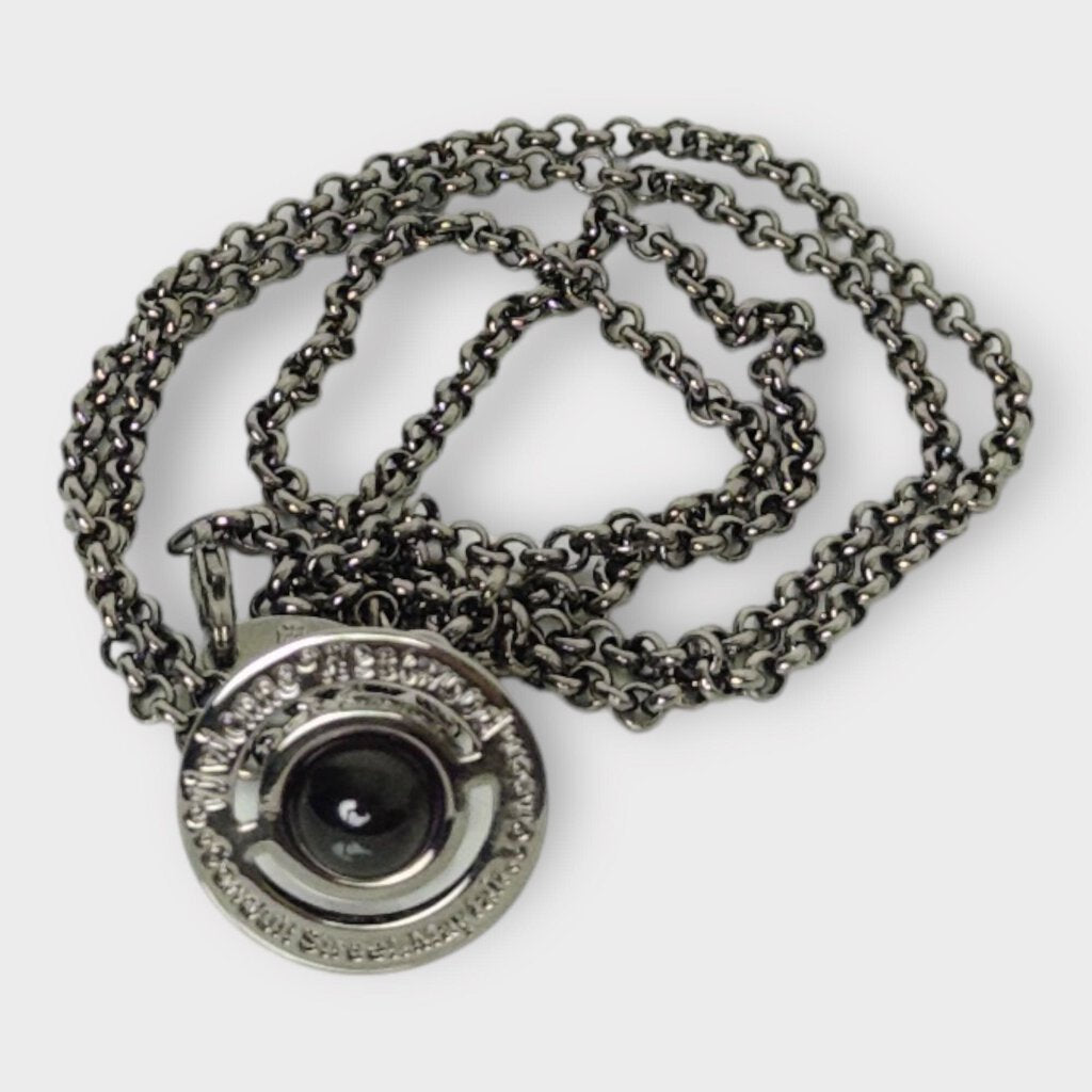 Ruthenium Long Chain Orb Necklace