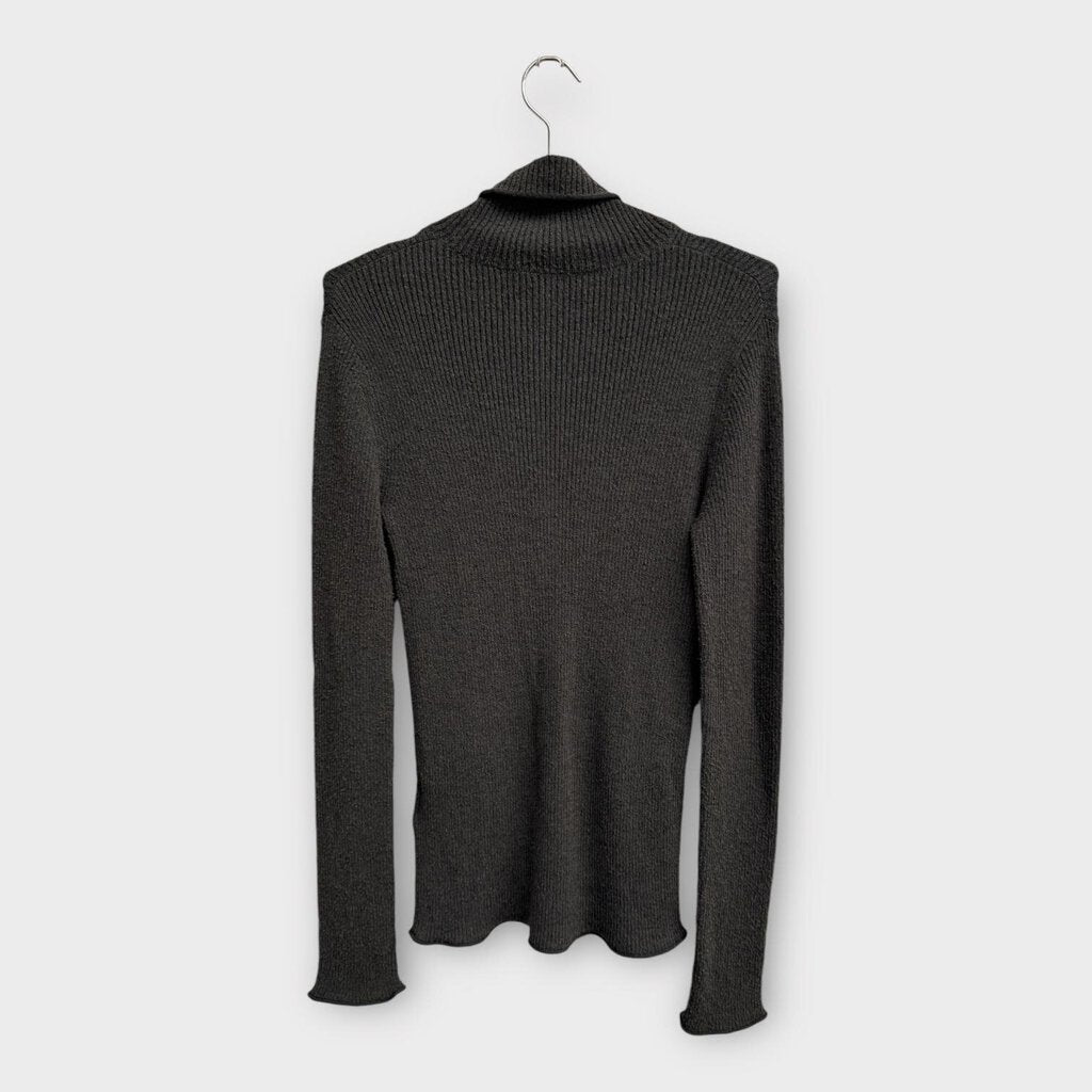 Grey Wool Blend Turtle Neck Jumper