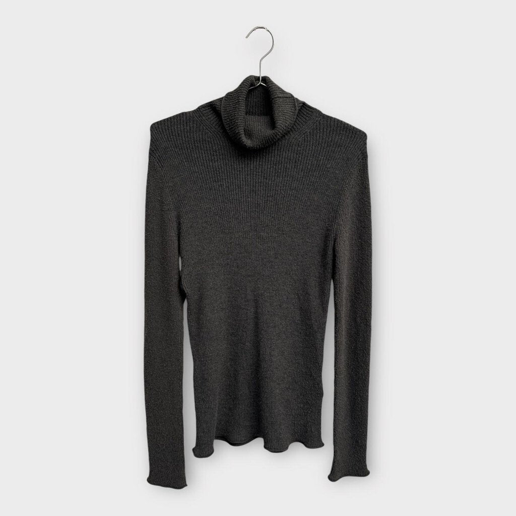 Grey Wool Blend Turtle Neck Jumper