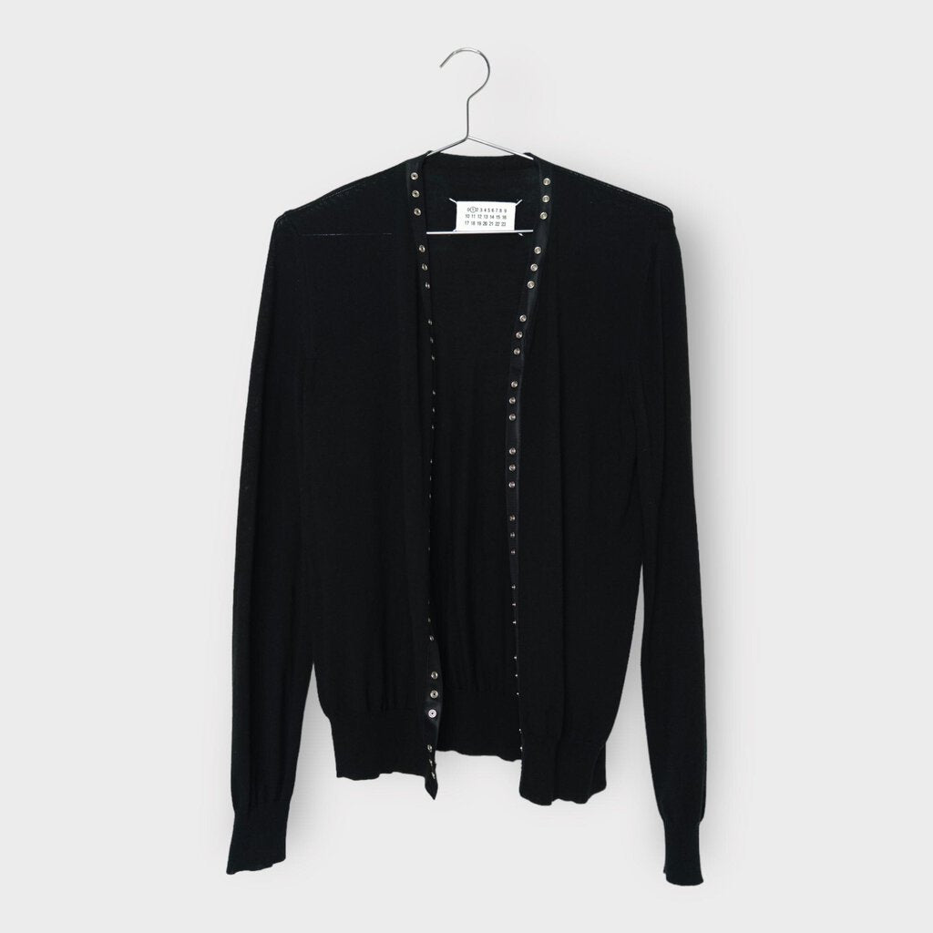 Black Pop Stud Button Cardigan