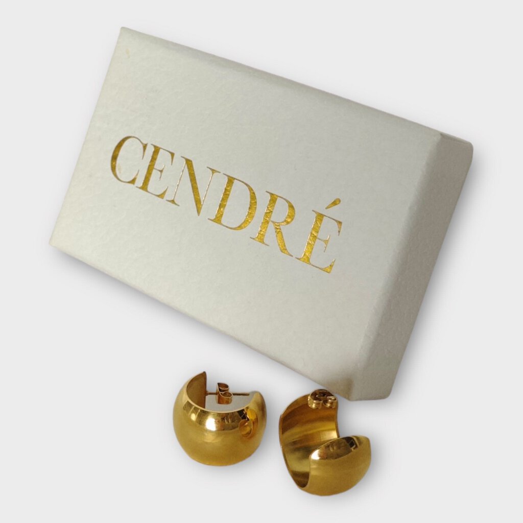 Chunky Gold Half Hoops w Box