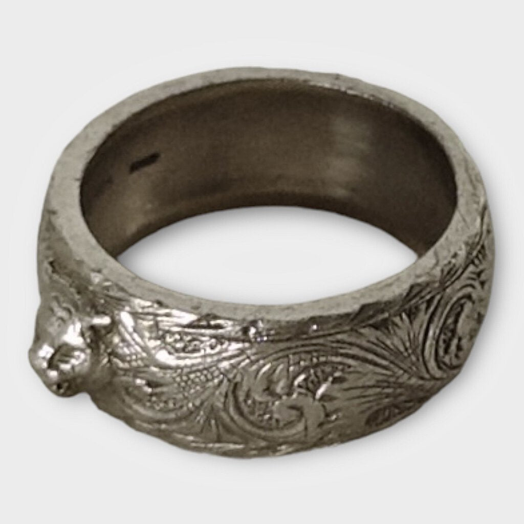 Sterling Silver Feline Band