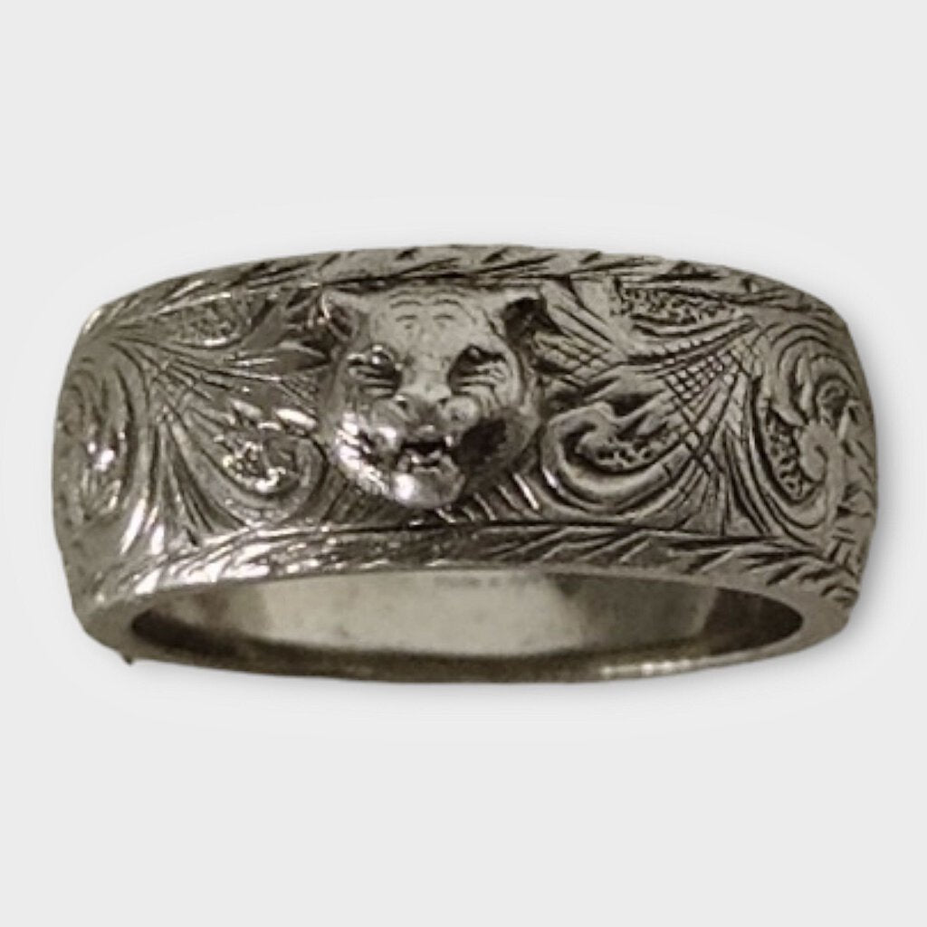 Sterling Silver Feline Band
