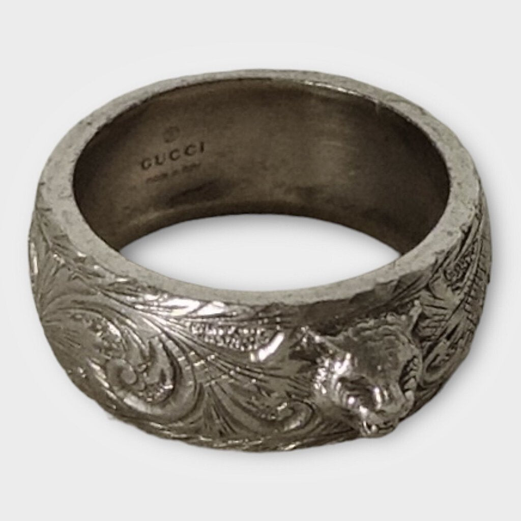 Sterling Silver Feline Band