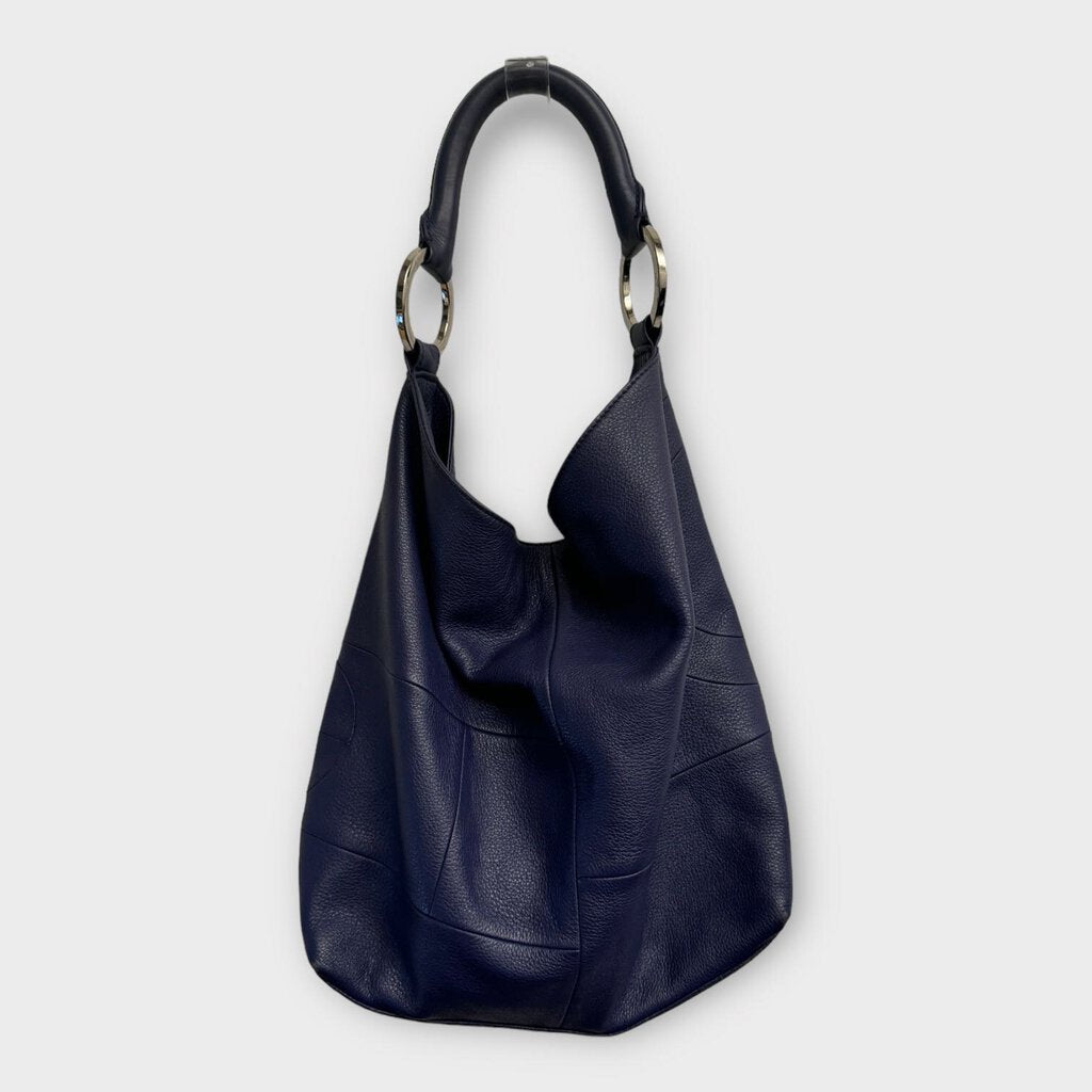 Dark Purple Leather Tessalate O Ring Bag