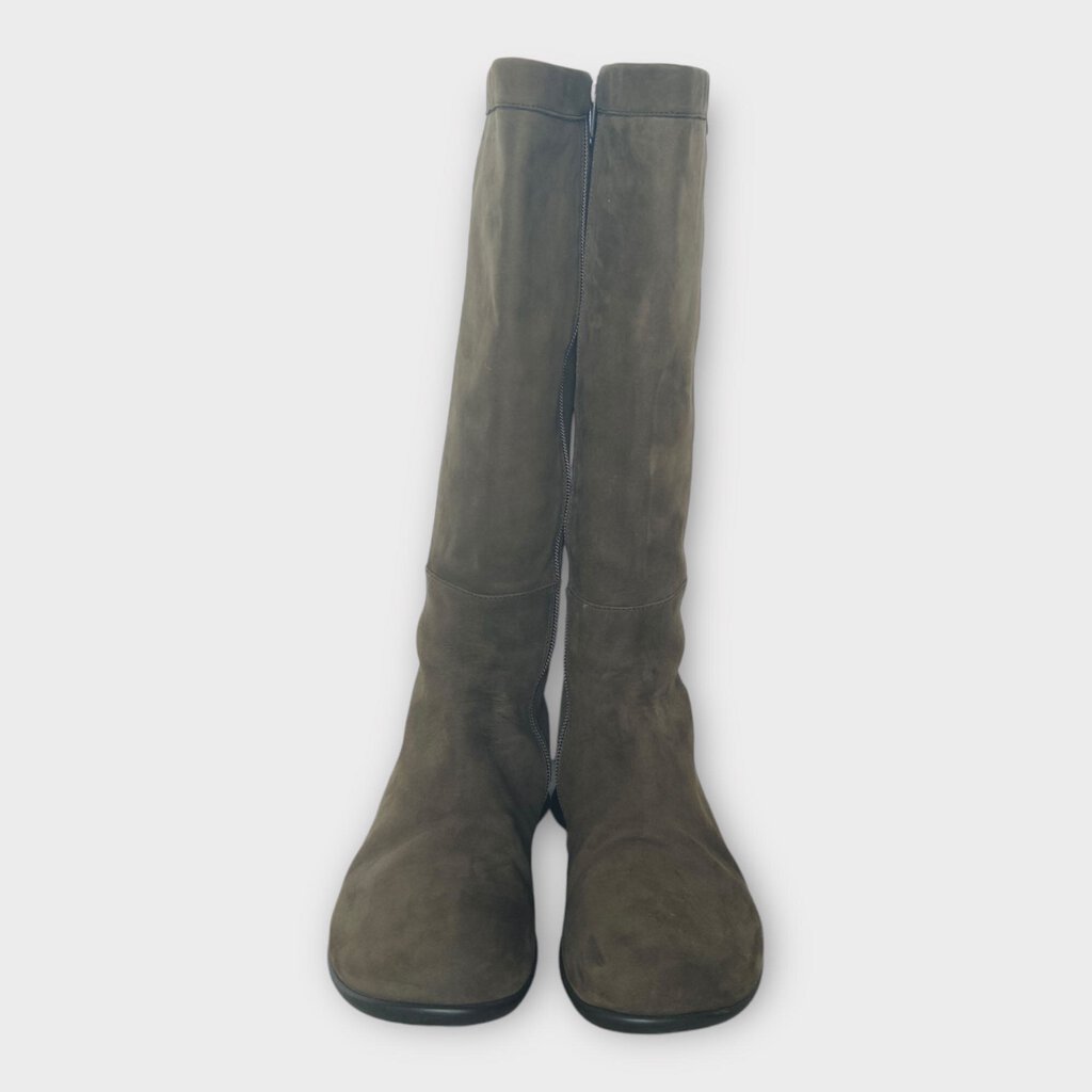 Brown Suede Calf High Boot