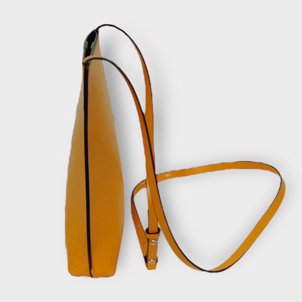 Orange Leather Cross Body Bag