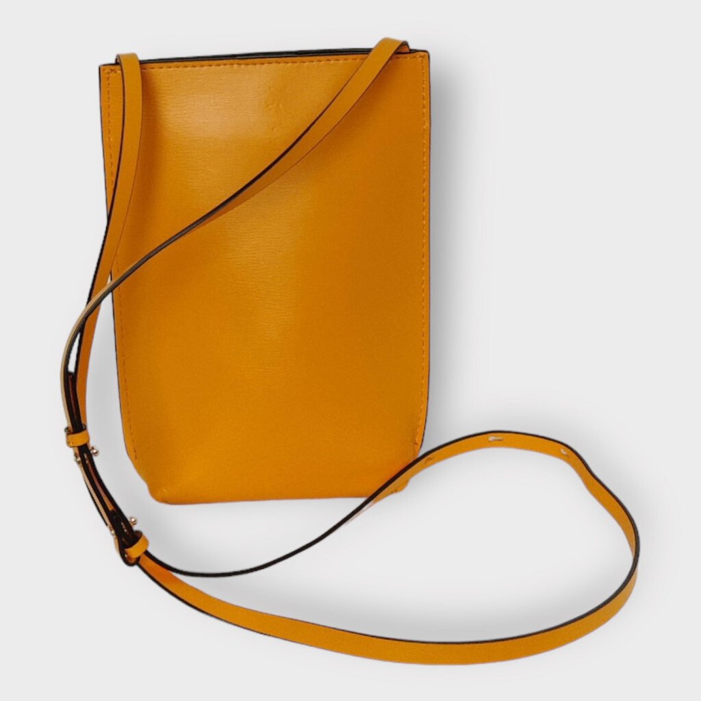 Orange Leather Cross Body Bag