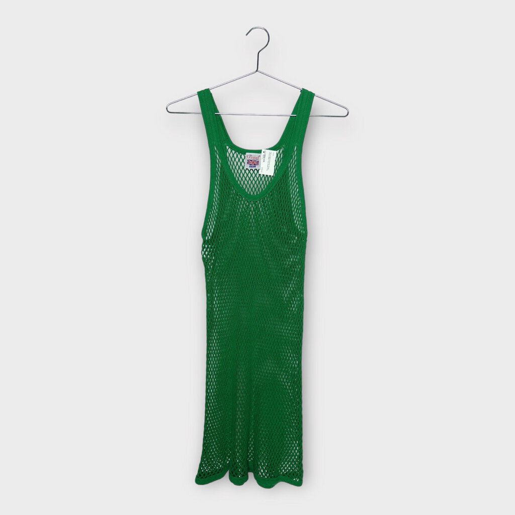 Green Cotton Mesh Tank Dress