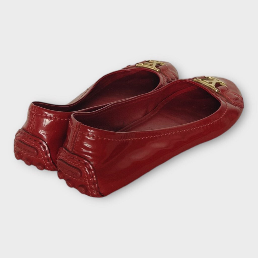 Patent Red LV Ballet Flat & Dust Bag