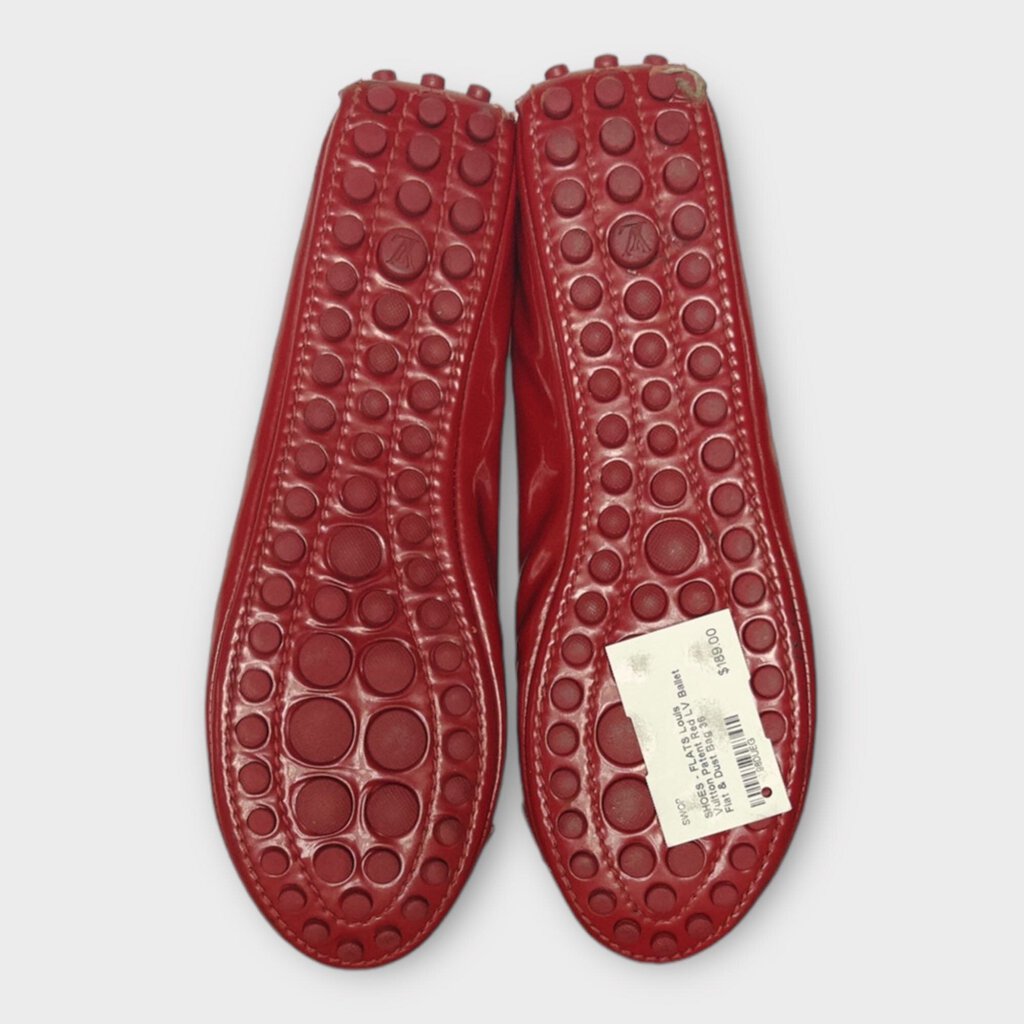 Patent Red LV Ballet Flat & Dust Bag