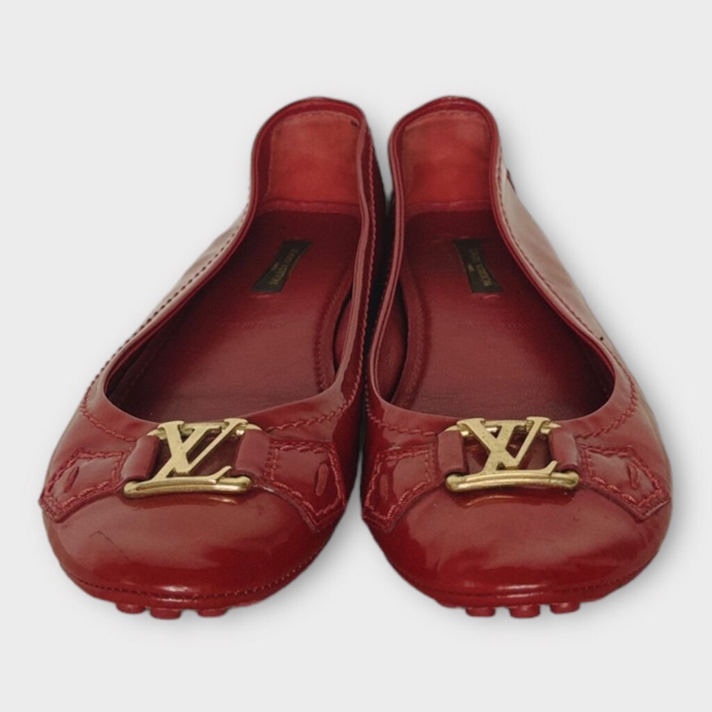 Patent Red LV Ballet Flat & Dust Bag