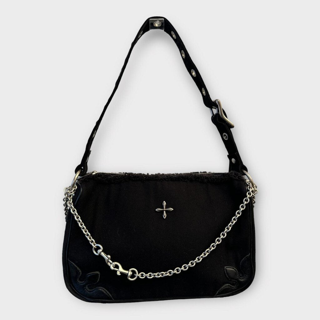 Black Denim Chain Bag