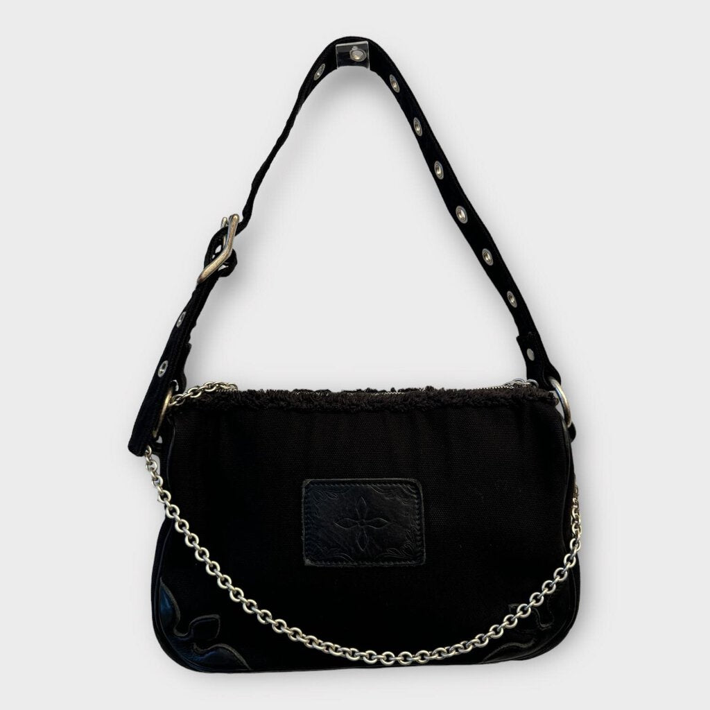 Black Denim Chain Bag