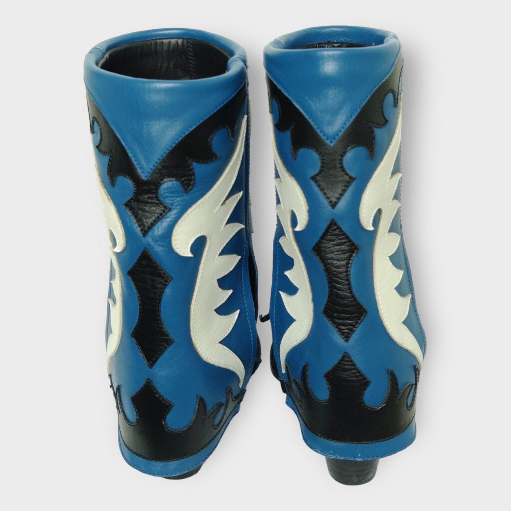 Blue Fold Over Western Boot