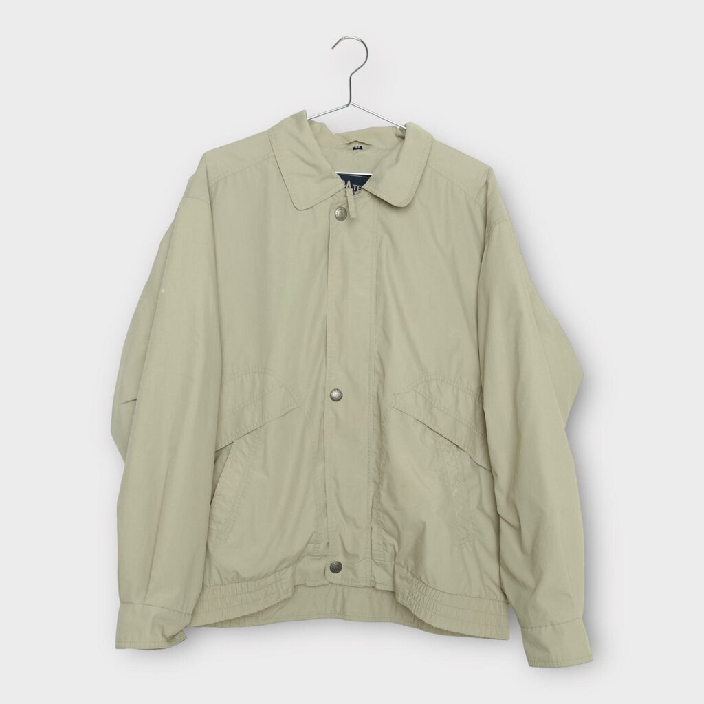 Beige Zip Up Vintage Bomber