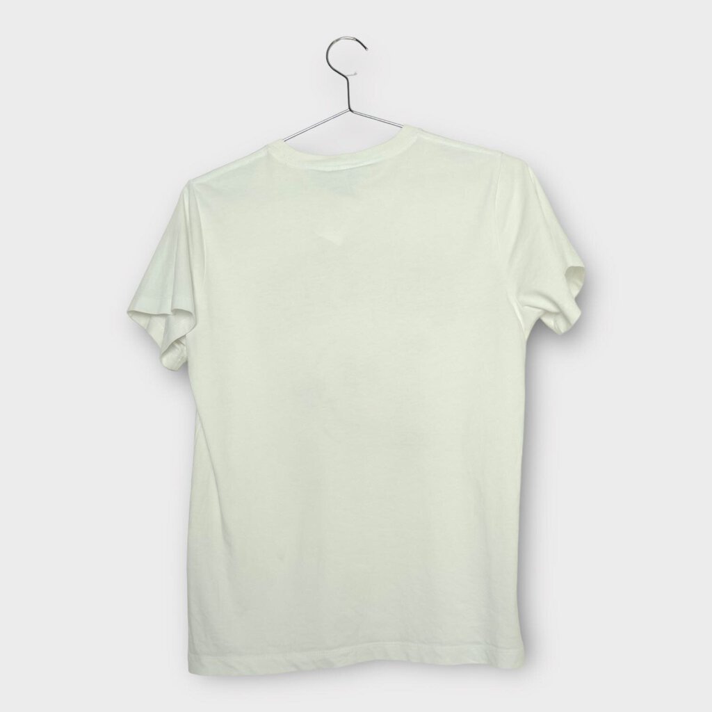 Ganni White Cotton Smiley Face Print Tee