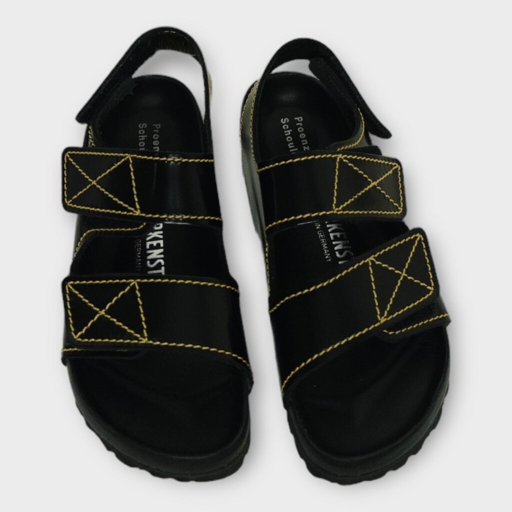 Black & Yellow Stitch Arizona Sandals