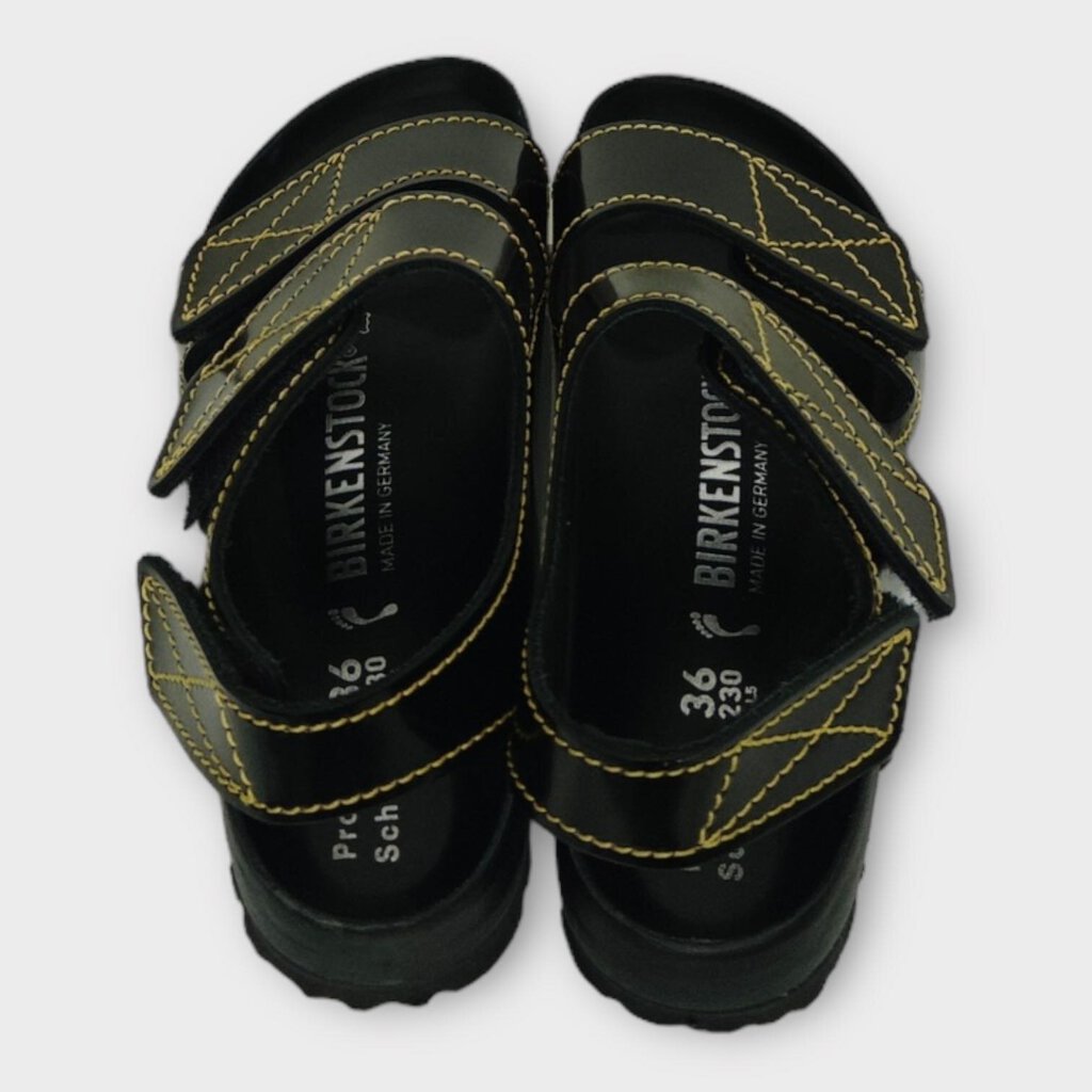 Black & Yellow Stitch Arizona Sandals