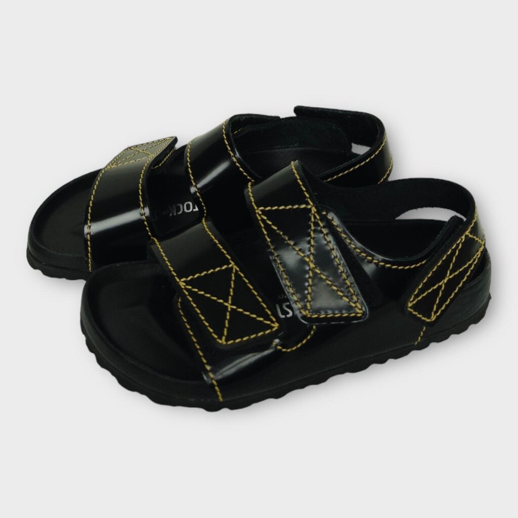 Black & Yellow Stitch Arizona Sandals