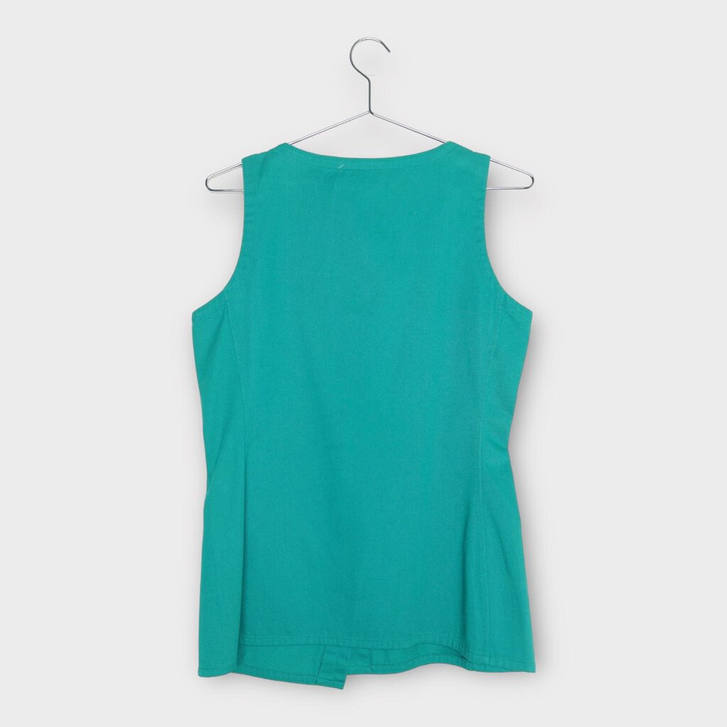 Turquoise Cotton Flower Button Up Top