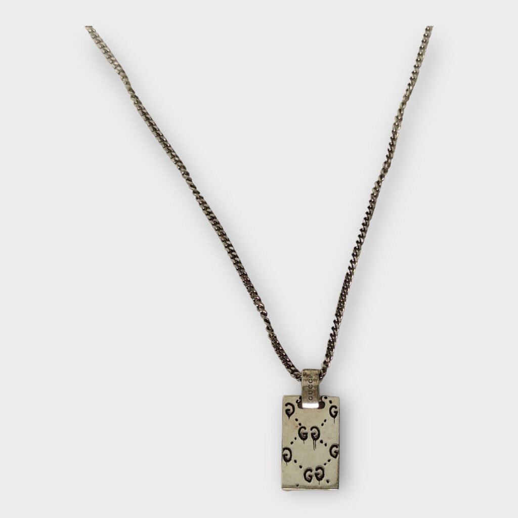 Silver Ghost Pendant Necklace