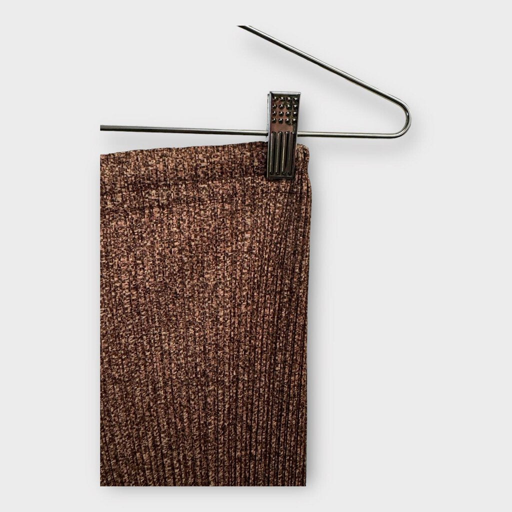 Brown Digi Print Perma Pleat Pant