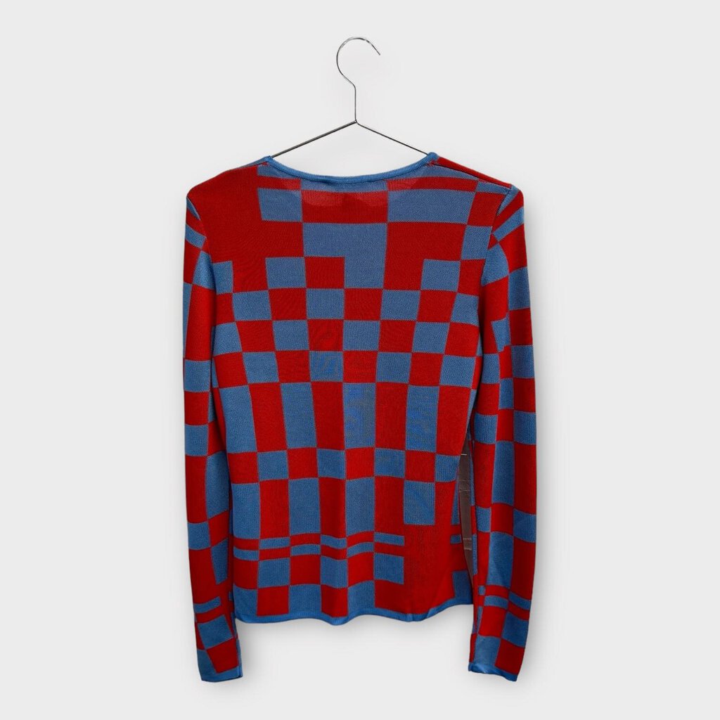 Paloma Wool Past Season Red & Blue Check Long Sleeve Top