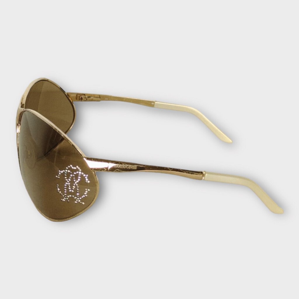 Gold Anfione Diamante Decor Sunglasses w Case