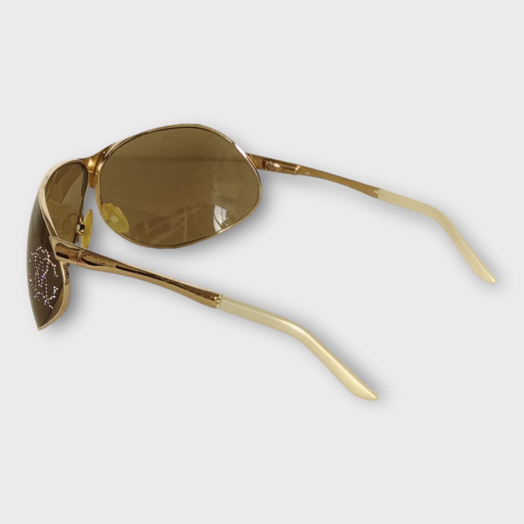Gold Anfione Diamante Decor Sunglasses w Case