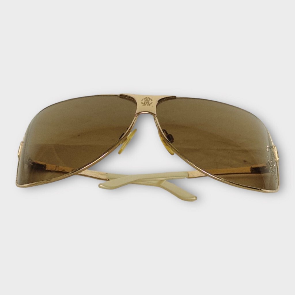 Gold Anfione Diamante Decor Sunglasses w Case