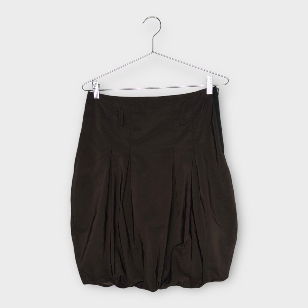 Brown Midi Bubble Skirt