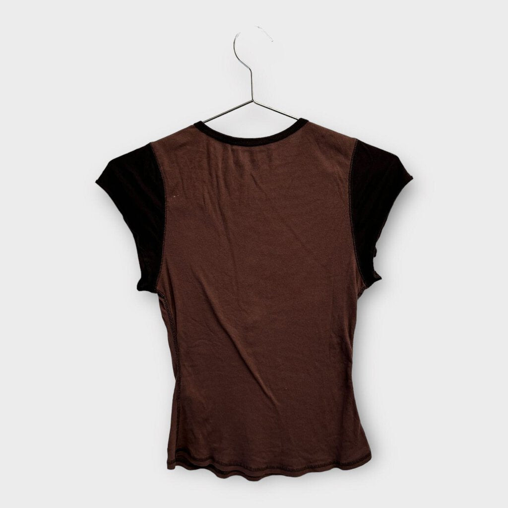 Paloma Wool Brown Rodhes Snap Closure Top