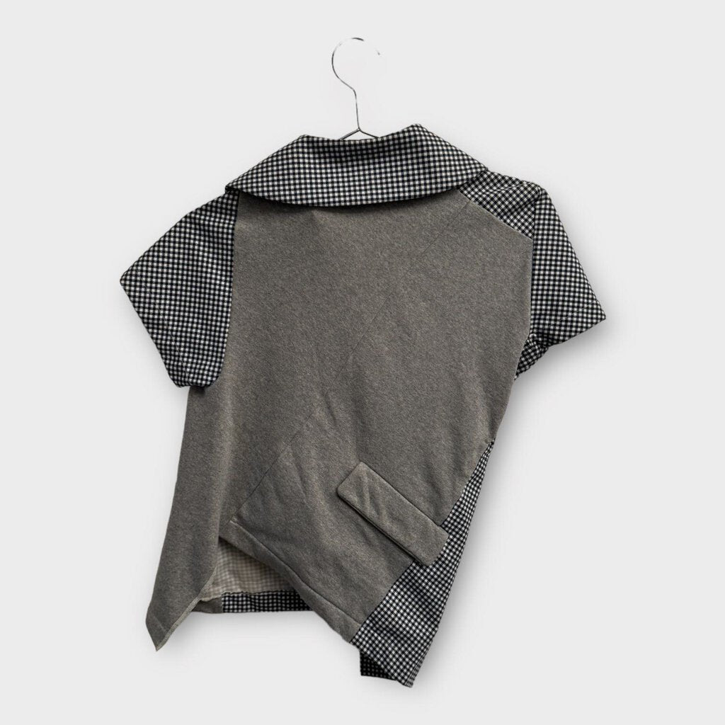 Comme Des Garcons Blue Gingham Asymmetrical Top
