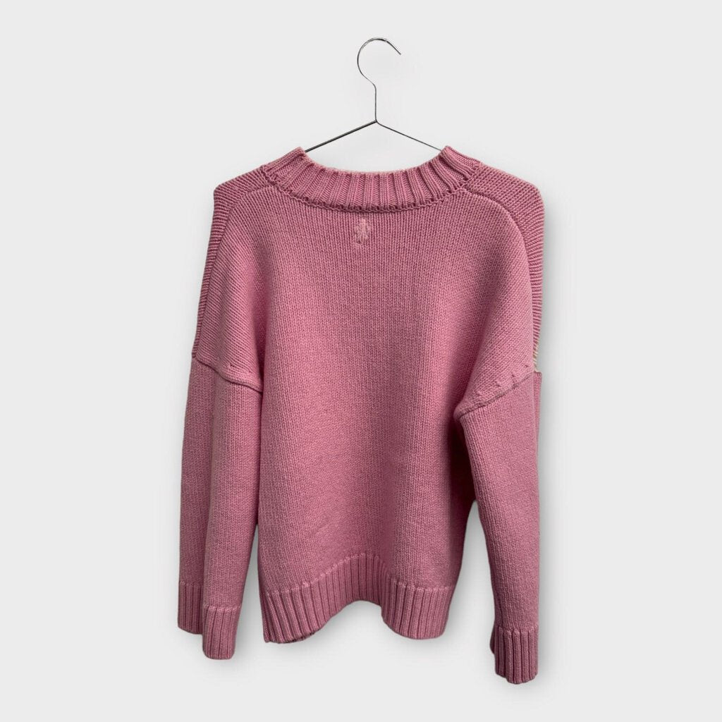 JW Anderson Pink Wool Knit Swan Jumper