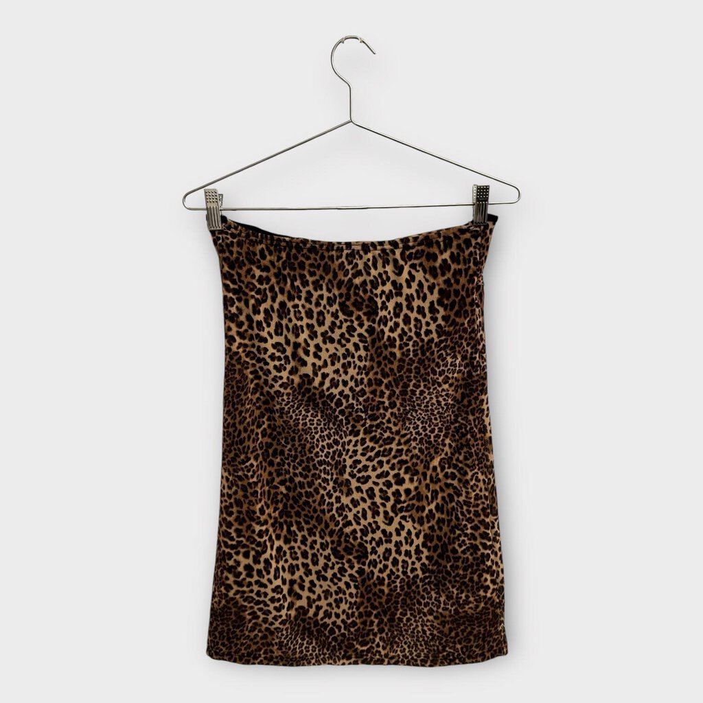 Strapless Cheetah Print Mesh Mini Dress