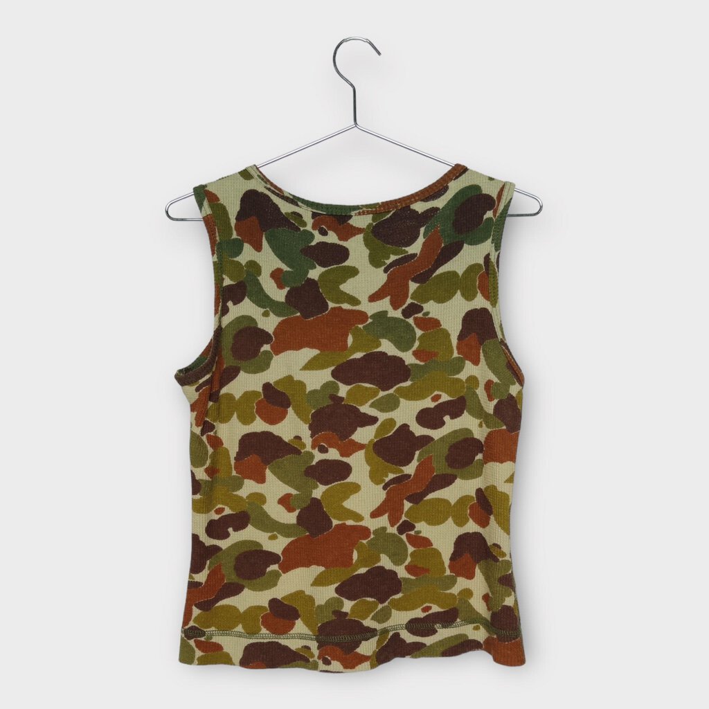 Green Camouflage Ribbed Tank Top