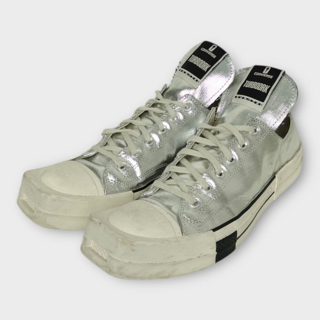 Silver Turbodrk Canvas Low Tops