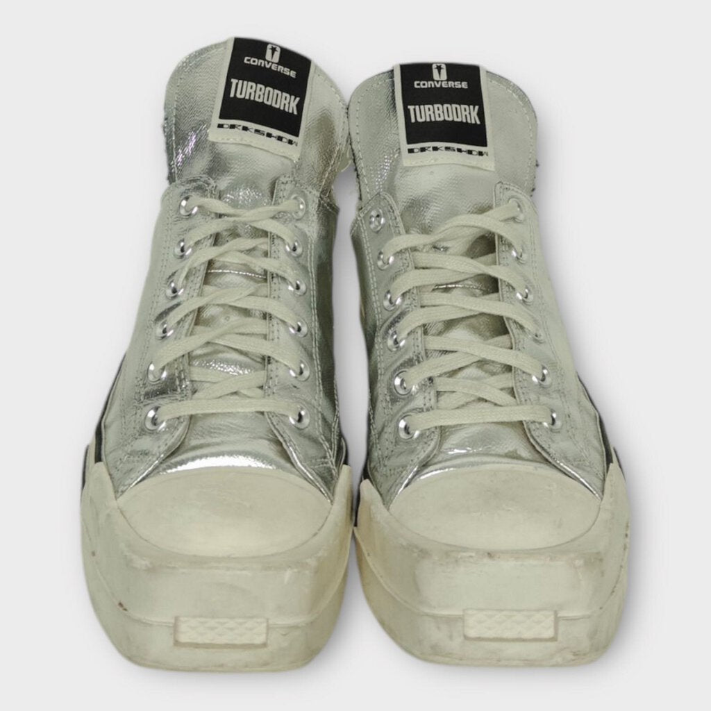 Silver Turbodrk Canvas Low Tops