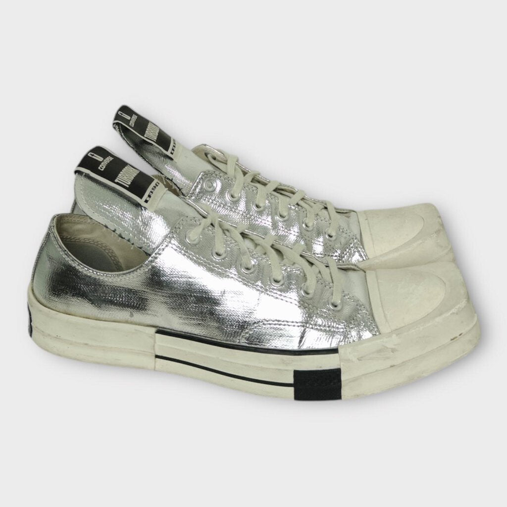 Silver Turbodrk Canvas Low Tops