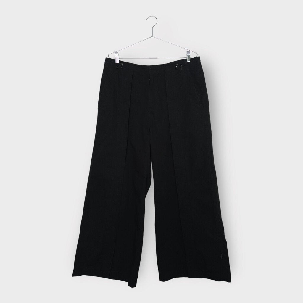 Black Drawstring Waist Wide Leg Pant