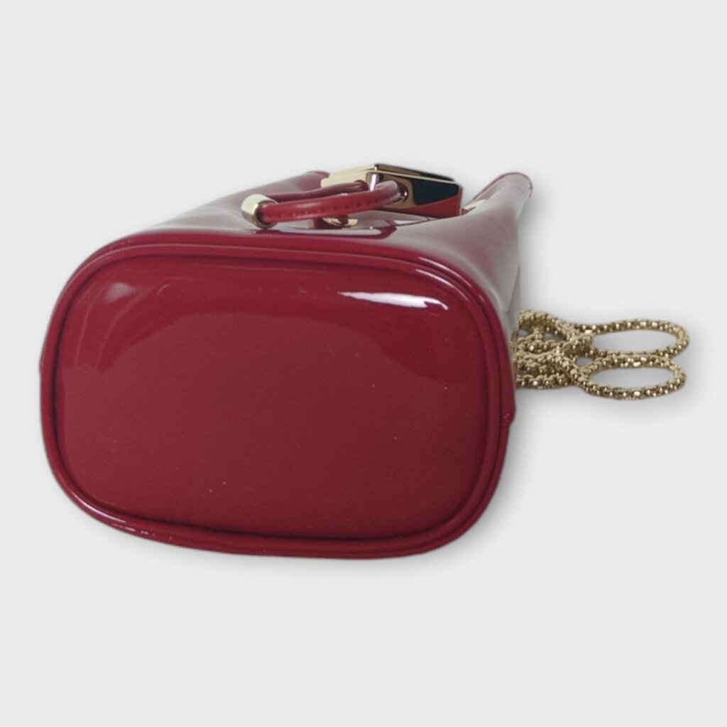 Red Vernice Patent Leather Drawstring Mini Bag
