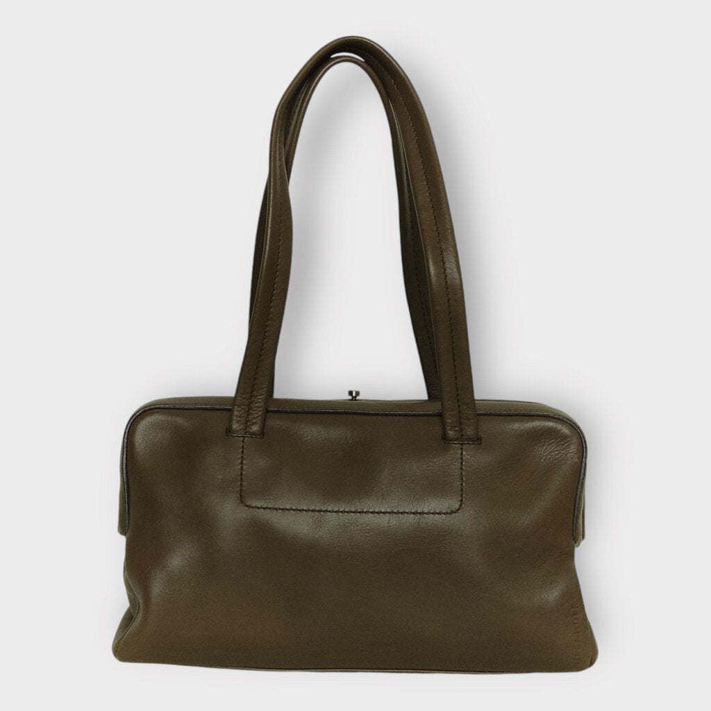 Jil Sander Brown Leather Goji Rectangle Bag