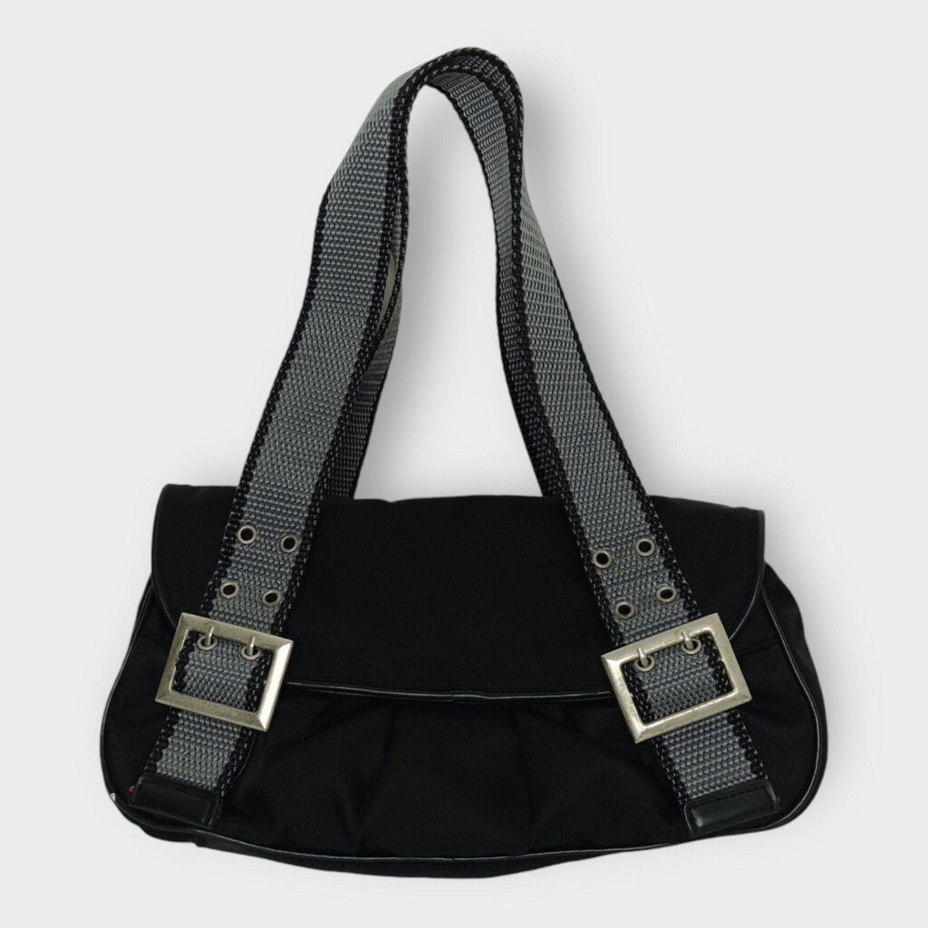 Black Nylon Baguette Grey Buckle Straps